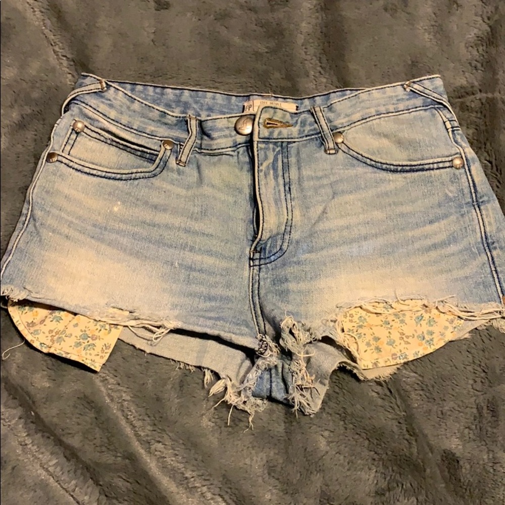 Free people high waisted jean shorts